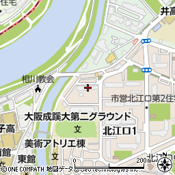 大阪府大阪市東淀川区北江口1丁目5-2周辺の地図