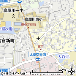 大阪府寝屋川市太秦緑が丘1周辺の地図