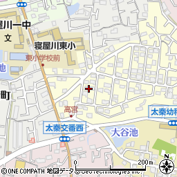 大阪府寝屋川市太秦緑が丘15周辺の地図