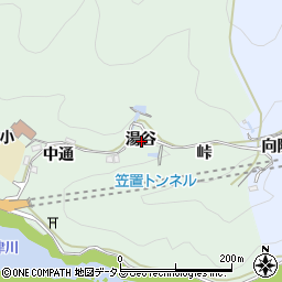 京都府相楽郡笠置町笠置湯谷周辺の地図