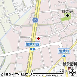 静岡県浜松市中央区恒武町175周辺の地図