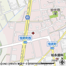 静岡県浜松市中央区恒武町176周辺の地図