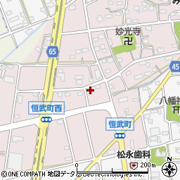 静岡県浜松市中央区恒武町240周辺の地図
