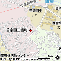 兵庫県西宮市苦楽園三番町12周辺の地図