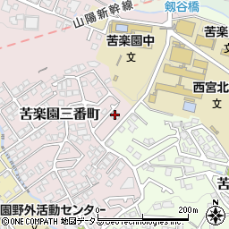 兵庫県西宮市苦楽園三番町12-3周辺の地図