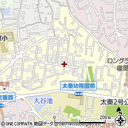 大阪府寝屋川市太秦緑が丘周辺の地図