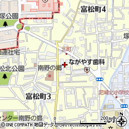 兵庫県尼崎市富松町3丁目36周辺の地図