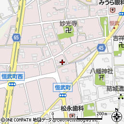 静岡県浜松市中央区恒武町247周辺の地図