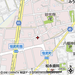 静岡県浜松市中央区恒武町241周辺の地図
