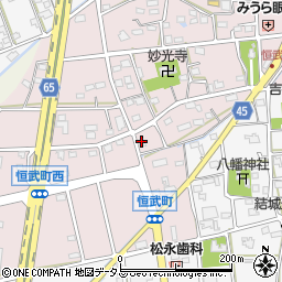 静岡県浜松市中央区恒武町246周辺の地図