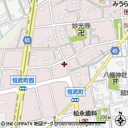 静岡県浜松市中央区恒武町242周辺の地図