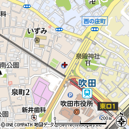 タイムズ阪急吹田駅前駐車場周辺の地図