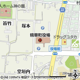 精華町役場周辺の地図