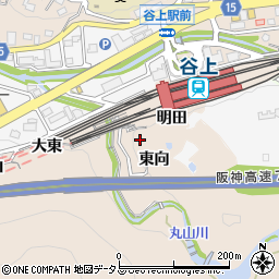 兵庫県神戸市北区山田町下谷上東向12周辺の地図