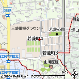 兵庫県伊丹市若菱町周辺の地図