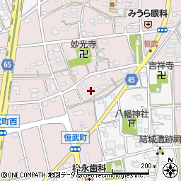 静岡県浜松市中央区恒武町255周辺の地図