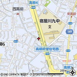 大阪府寝屋川市高柳周辺の地図