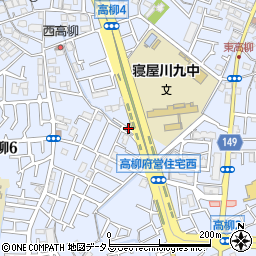大阪府寝屋川市高柳周辺の地図