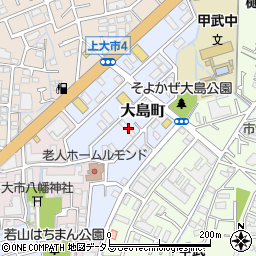 兵庫県西宮市大島町3周辺の地図