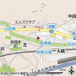 神戸ヤクルト販売　谷上センター周辺の地図