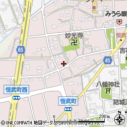 静岡県浜松市中央区恒武町92周辺の地図