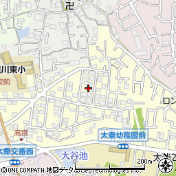 大阪府寝屋川市太秦緑が丘12周辺の地図