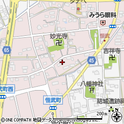 静岡県浜松市中央区恒武町254周辺の地図