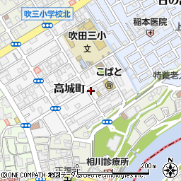 大阪府吹田市高城町周辺の地図