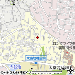 大阪府寝屋川市太秦緑が丘9-23周辺の地図