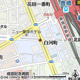 愛知県豊橋市白河町周辺の地図