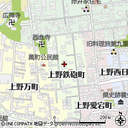 三重県伊賀市上野鉄砲町周辺の地図