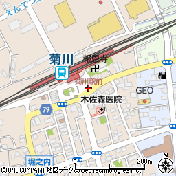 菊川駅前周辺の地図