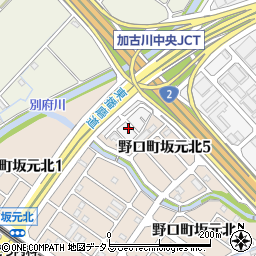 兵庫県加古川市野口町坂元257周辺の地図