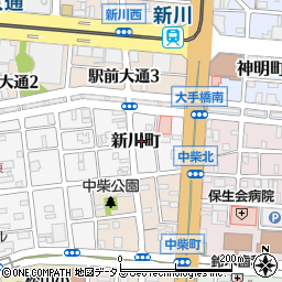 愛知県豊橋市新川町周辺の地図