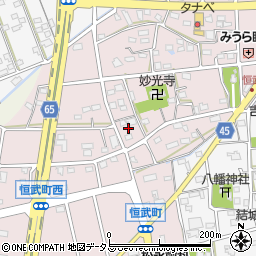 静岡県浜松市中央区恒武町95周辺の地図