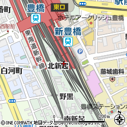 愛知県豊橋市花田町北新起周辺の地図