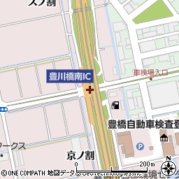 豊川橋南周辺の地図