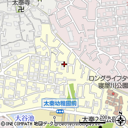 大阪府寝屋川市太秦緑が丘9-25周辺の地図