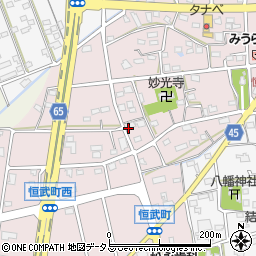 静岡県浜松市中央区恒武町98周辺の地図