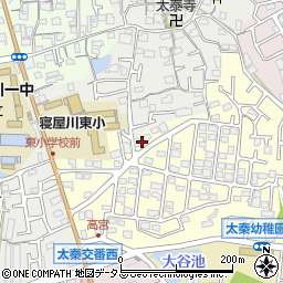 大阪府寝屋川市太秦緑が丘3周辺の地図