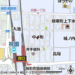 京都府精華町（相楽郡）祝園（中ノ町）周辺の地図