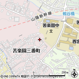 兵庫県西宮市苦楽園三番町13周辺の地図