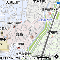 錦町８－３４　テラスハウス周辺の地図