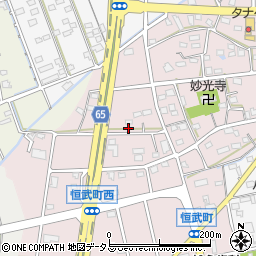 静岡県浜松市中央区恒武町15周辺の地図