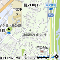 兵庫県西宮市樋ノ口町周辺の地図