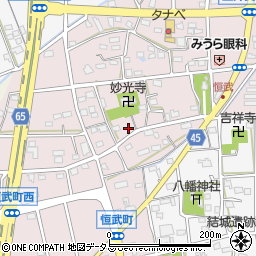静岡県浜松市中央区恒武町86周辺の地図