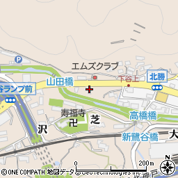 兵庫県神戸市北区山田町下谷上二ツ樋3-1周辺の地図