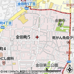 大阪府守口市金田町5丁目16周辺の地図