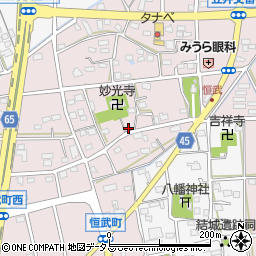 静岡県浜松市中央区恒武町85周辺の地図