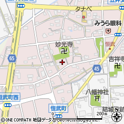 静岡県浜松市中央区恒武町89周辺の地図